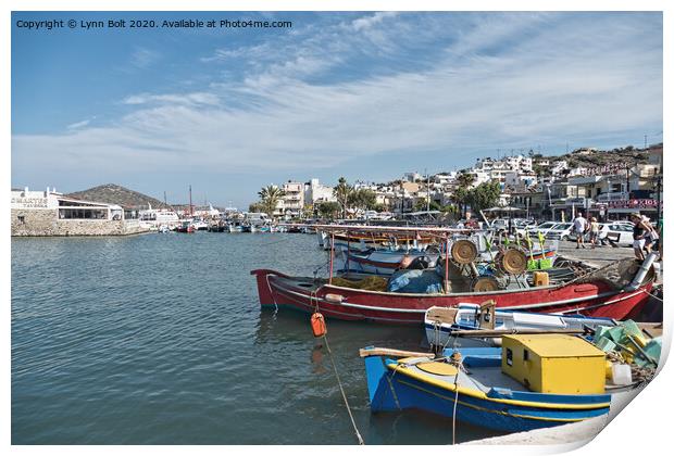 Elounda Harbour Crete Print by Lynn Bolt
