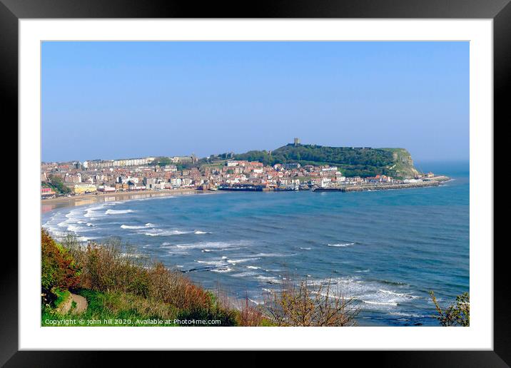 Glorious vista of Scarborough bay at low tide from the cliff gardens in North Yorkshire. Framed Mounted Print by john hill