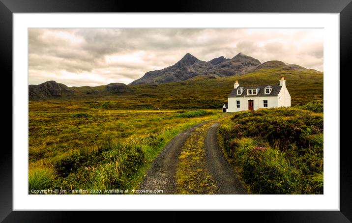 Alltdearg cottage, Sligachan, Isle of Skye Framed Mounted Print by jim Hamilton