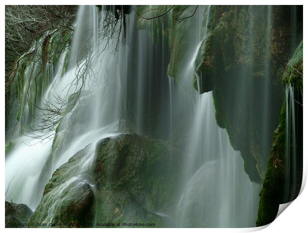 Landscapes of the source of the Cuervo River, Cuenca. Spain Print by Juan Carlos Marcos