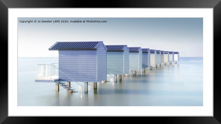 Osea Island Beach Huts Framed Mounted Print by Jo Sowden
