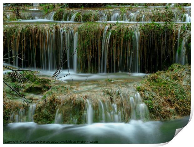 Natural water ladder in the river Print by Juan Carlos Marcos