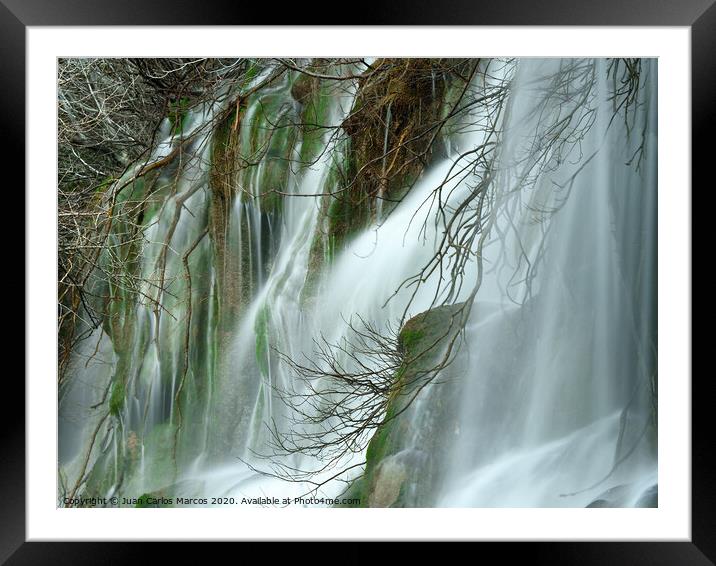 Mantle of water in the Raven waterfall Framed Mounted Print by Juan Carlos Marcos