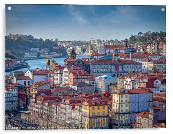 Porto & The Douro Acrylic by Viv Thompson