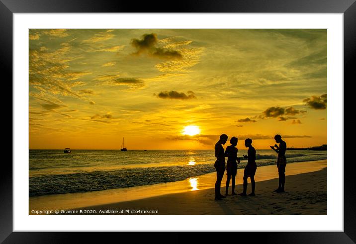 Barbados Sunset Framed Mounted Print by Graeme B
