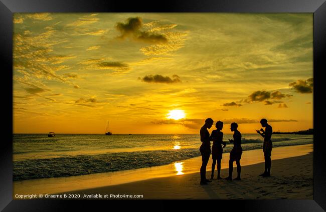 Barbados Sunset Framed Print by Graeme B