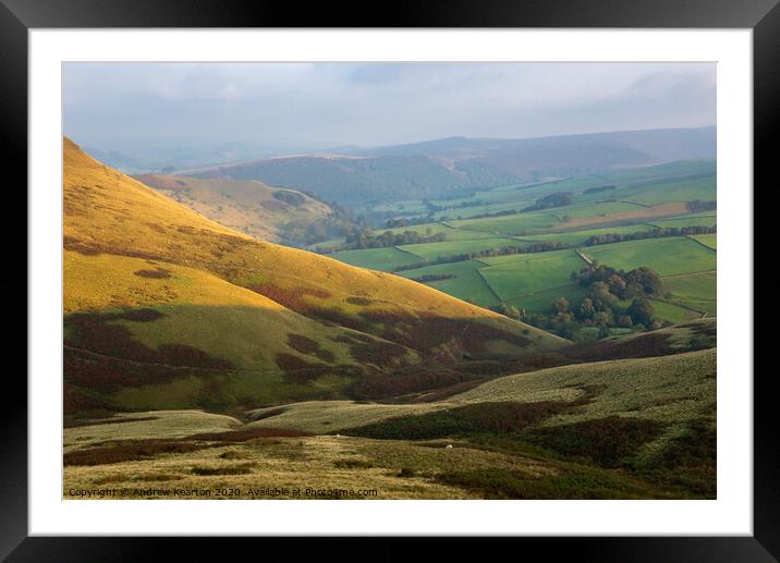 Dawn in the hills around Hayfield, Derbyshire Framed Mounted Print by Andrew Kearton