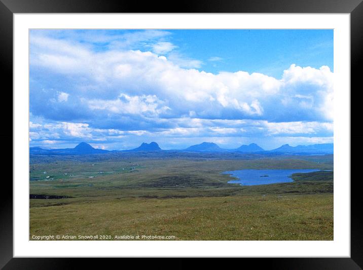 The mountains of Assynt Framed Mounted Print by Adrian Snowball