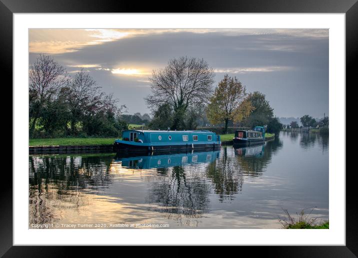 Barges on the Canal at Purton in Gloucestershire Framed Mounted Print by Tracey Turner