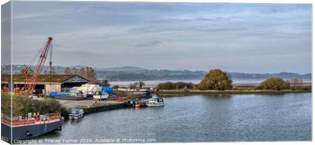 Gloucester & Sharpness Canal and the River Severn Canvas Print by Tracey Turner