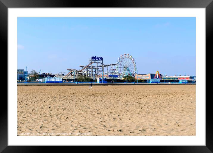 Seaside funfair from the beach at Skegness in Lincolnshire. Framed Mounted Print by john hill
