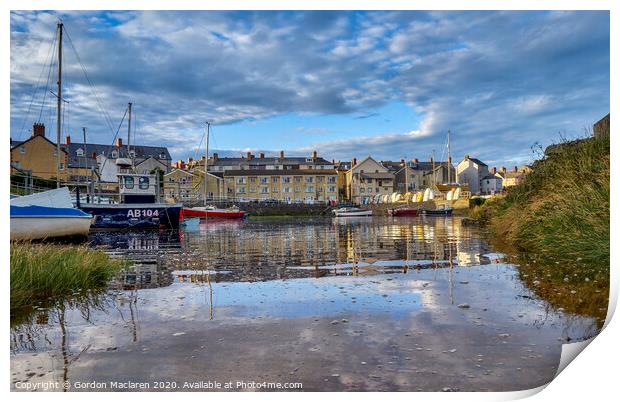 Aberystwyth Harbour Print by Gordon Maclaren