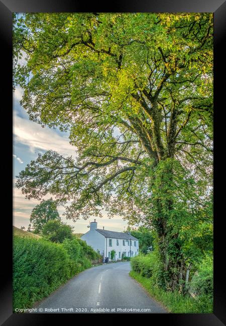Roadside cottages at Hannakin, Hawkshead Framed Print by Robert Thrift