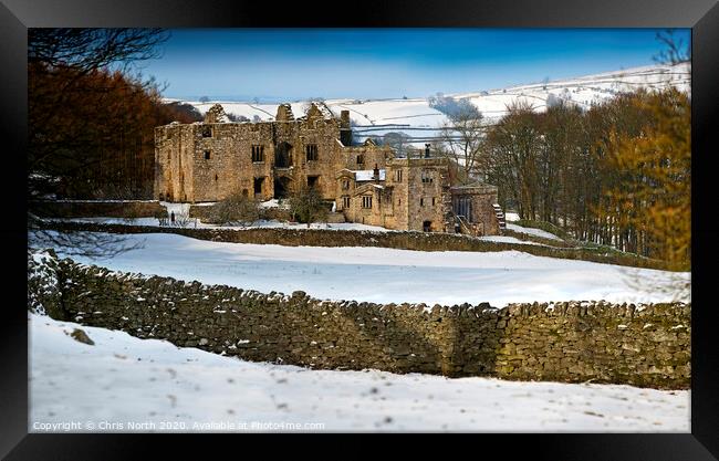 Barden Tower in winter. Framed Print by Chris North
