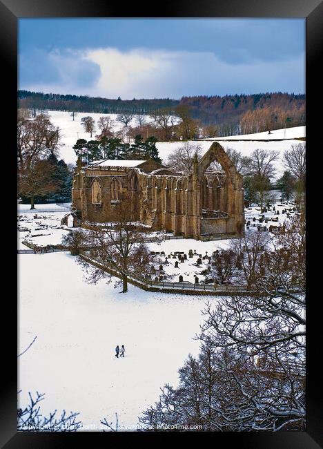 Bolton Abbey in winter. Framed Print by Chris North