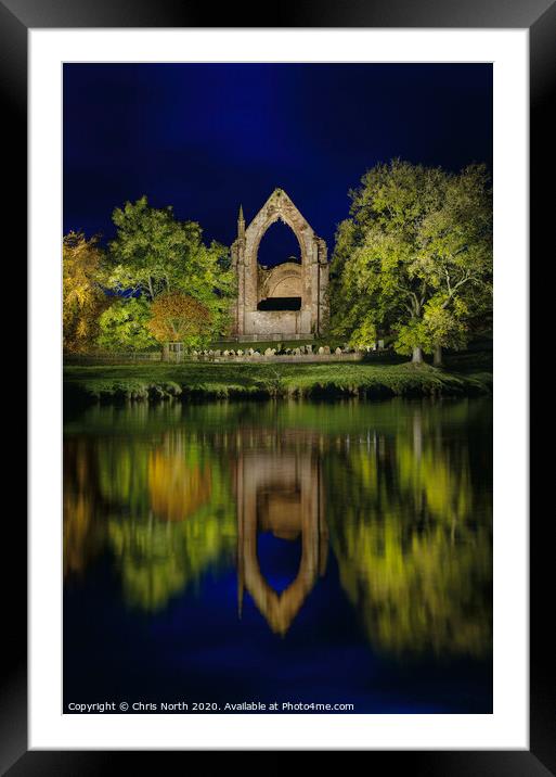 Bolton Abbey and the river Wharfe.. Framed Mounted Print by Chris North