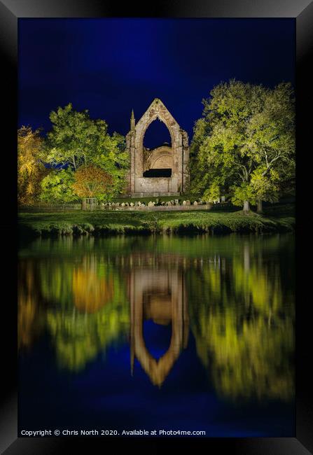 Bolton Abbey and the river Wharfe.. Framed Print by Chris North