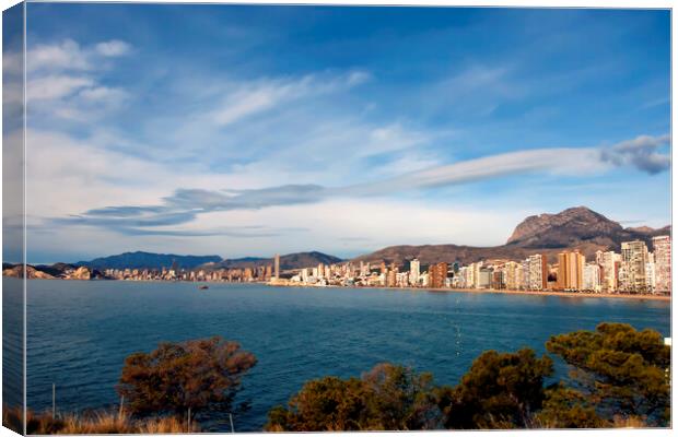 Benidorm Levante Beach Costa Blanca Spain Canvas Print by Andy Evans Photos