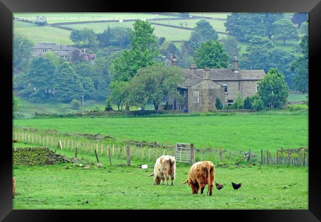 Countryside near Oxenhope, Bradford, Yorkshire Framed Print by Laurence Tobin
