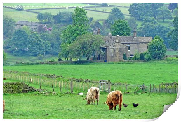 Countryside near Oxenhope, Bradford, Yorkshire Print by Laurence Tobin