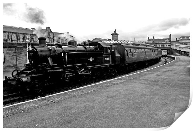 Steam Locomotive in Keighley Station Print by Laurence Tobin