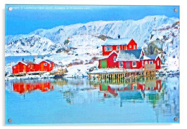 Norwegian Coastal Houses Acrylic by Laurence Tobin