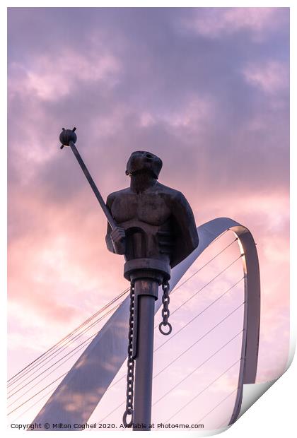 River God sculpture on the Quayside, Newcastle, UK Print by Milton Cogheil