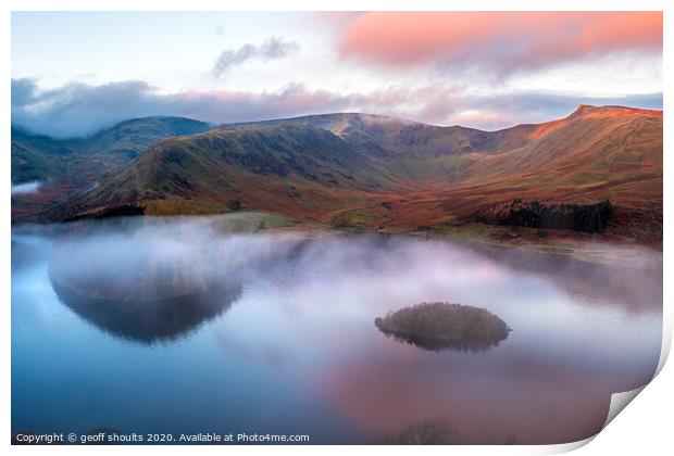 Haweswater sunrise Print by geoff shoults