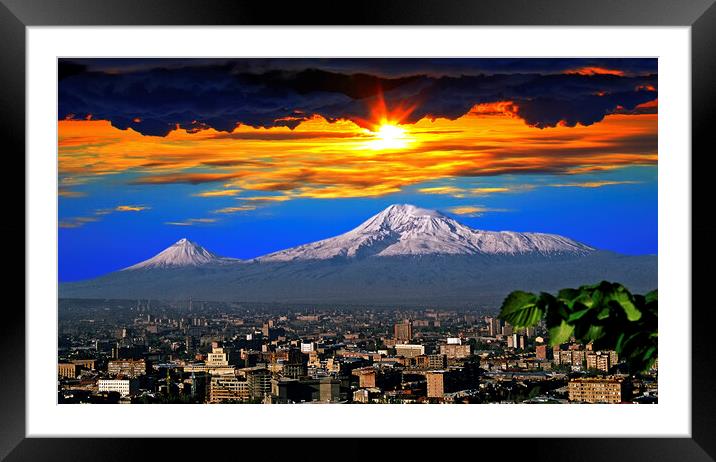 View of Mountain Ararat  Framed Mounted Print by Mikhail Pogosov