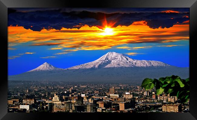 View of Mountain Ararat  Framed Print by Mikhail Pogosov