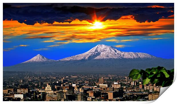 View of Mountain Ararat  Print by Mikhail Pogosov
