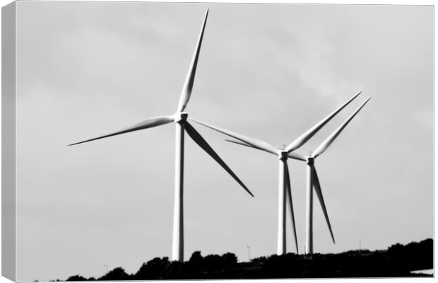 Wind Power Pointing the Way in Pembrokeshire Canvas Print by Jeremy Hayden