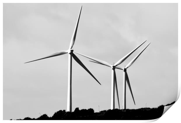Wind Power Pointing the Way in Pembrokeshire Print by Jeremy Hayden