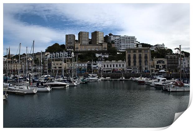 Boats in Torquay Harbour Print by Jeremy Hayden