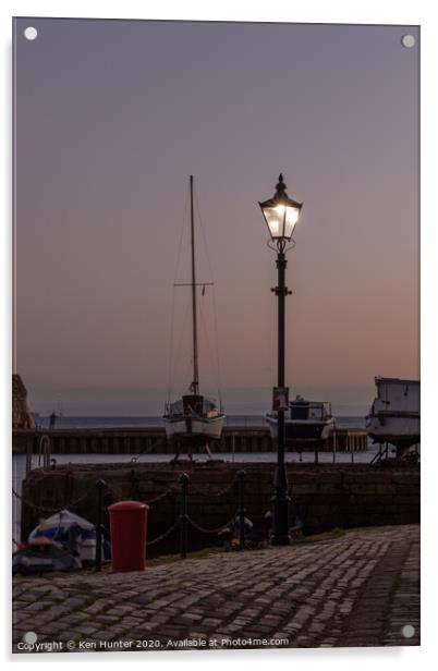 Lamplight on the Quay Acrylic by Ken Hunter