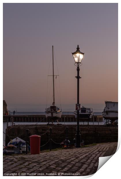 Lamplight on the Quay Print by Ken Hunter