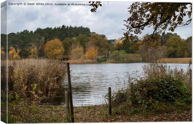 Looking across Frensham little pond Canvas Print by Kevin White