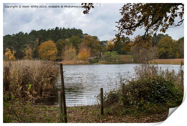 Looking across Frensham little pond Print by Kevin White