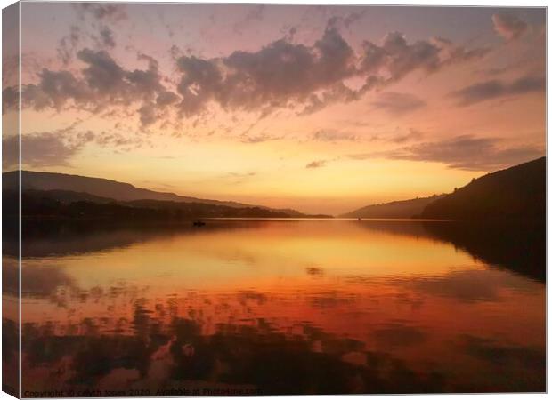 Padarn Lake sunset Canvas Print by Cel Jones