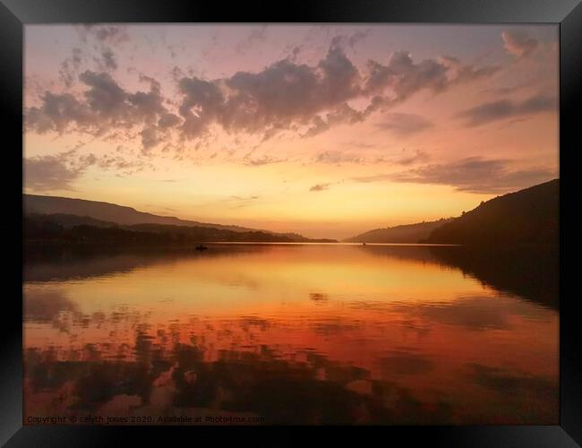 Padarn Lake sunset Framed Print by Cel Jones