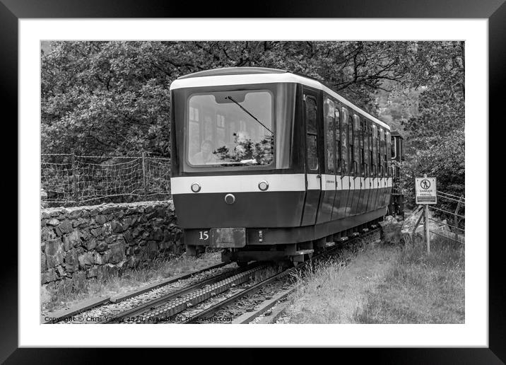 Mount Snowdon diesel train Framed Mounted Print by Chris Yaxley