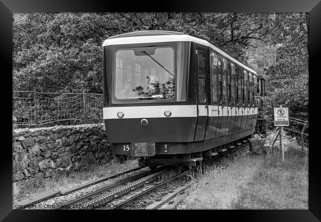 Mount Snowdon diesel train Framed Print by Chris Yaxley