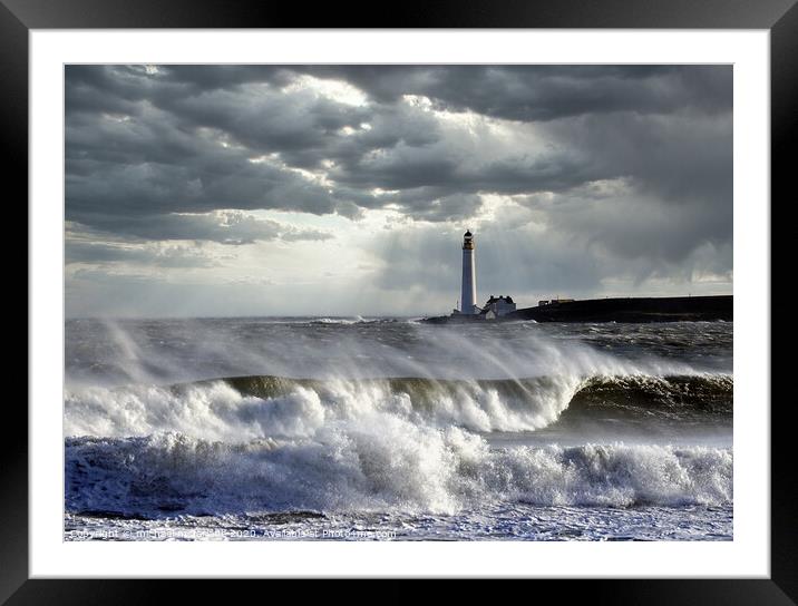 Stormy sea Framed Mounted Print by michael mcfarlane