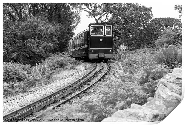 Mount Snowdon Diesel train Print by Chris Yaxley