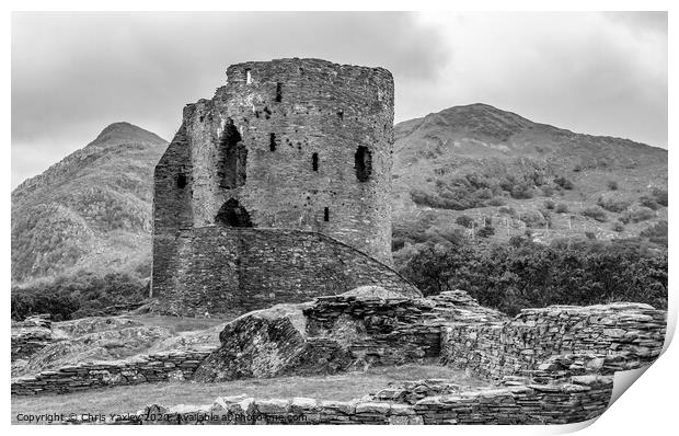 Dolbadarn Castle, Llanberis, North Wales Print by Chris Yaxley