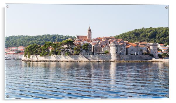 Korcula Old Town jutting out into the sea Acrylic by Jason Wells