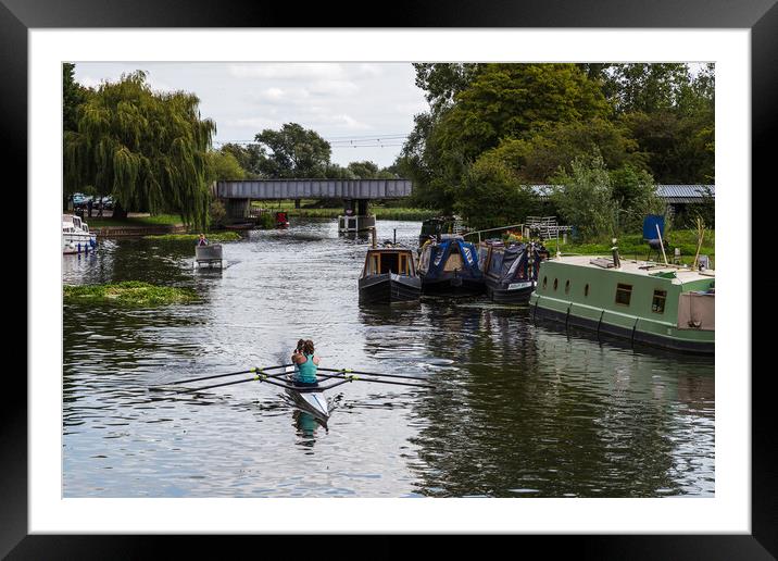 Rowing on the Great River Ouse Framed Mounted Print by Jason Wells