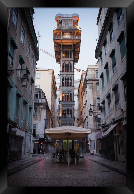 Santa Justa Elevator in Lisbon Framed Print by Artur Bogacki