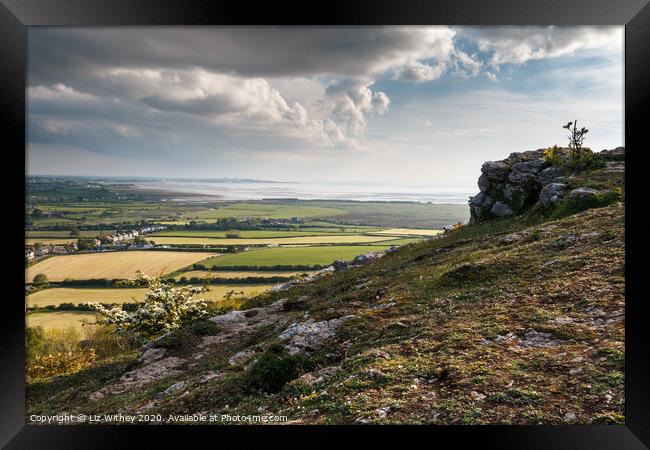 Morecambe Bay from Warton Crag Framed Print by Liz Withey