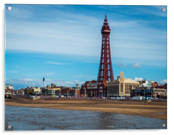Blackpool Tower from the pier Acrylic by Wendy Williams CPAGB